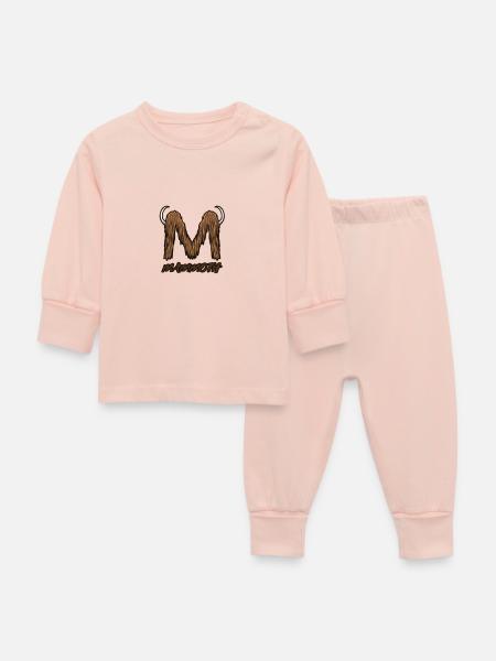 Mammut Haarig Elfenbein - Baby Schlafanzug - Kristallrosa