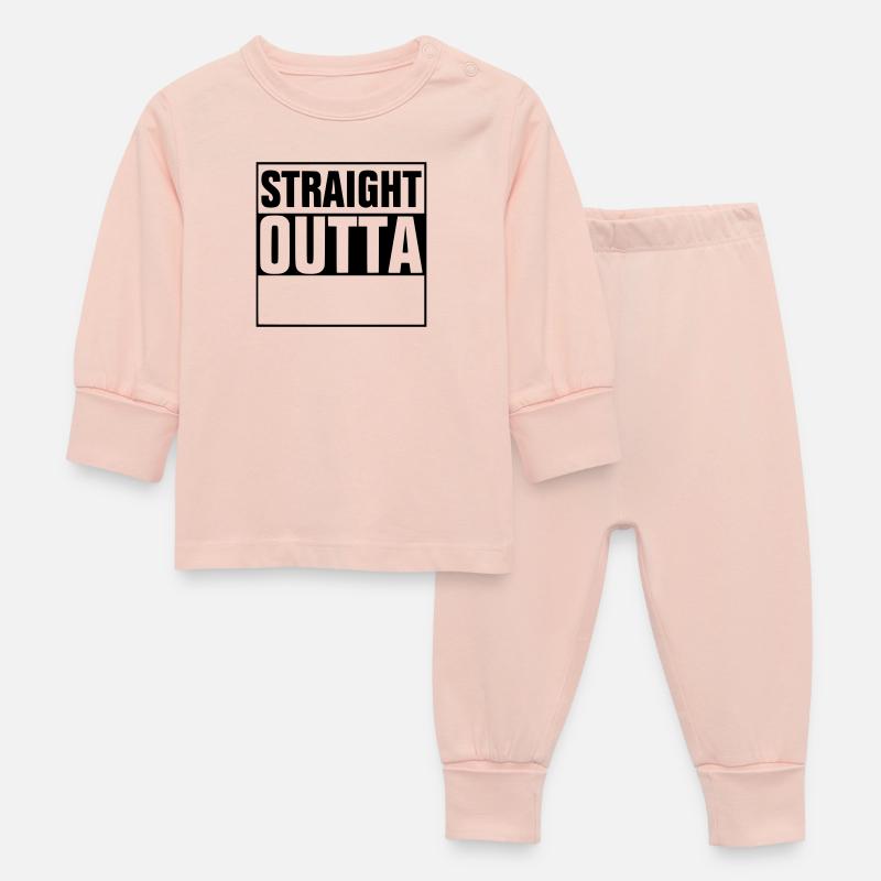 Straight outta - add your text - Pyjama Bébé - rose cristal