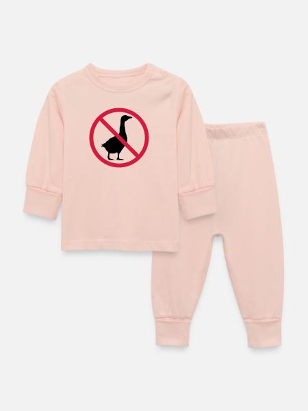 Gans Verboten Schild - Baby Schlafanzug - Kristallrosa