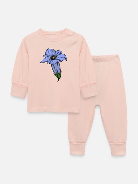 Enzian, gezeichnet - Baby Schlafanzug - Kristallrosa
