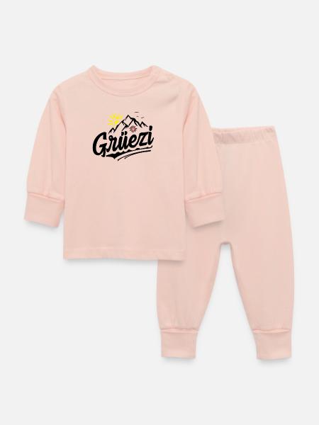 Schweizer Dialekt - Mundart Schweizerdeutsch Hallo - Baby Schlafanzug - Kristallrosa