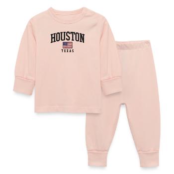 Drapeau du Texas à Houston - Pyjama Bébé - rose cristal - Devant