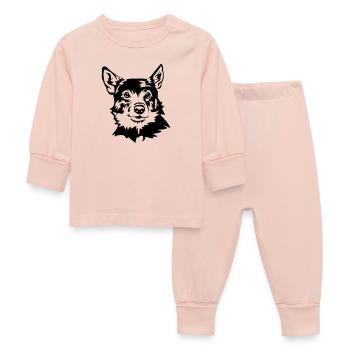 Chien mural suédois - Pyjama Bébé - rose cristal - Devant