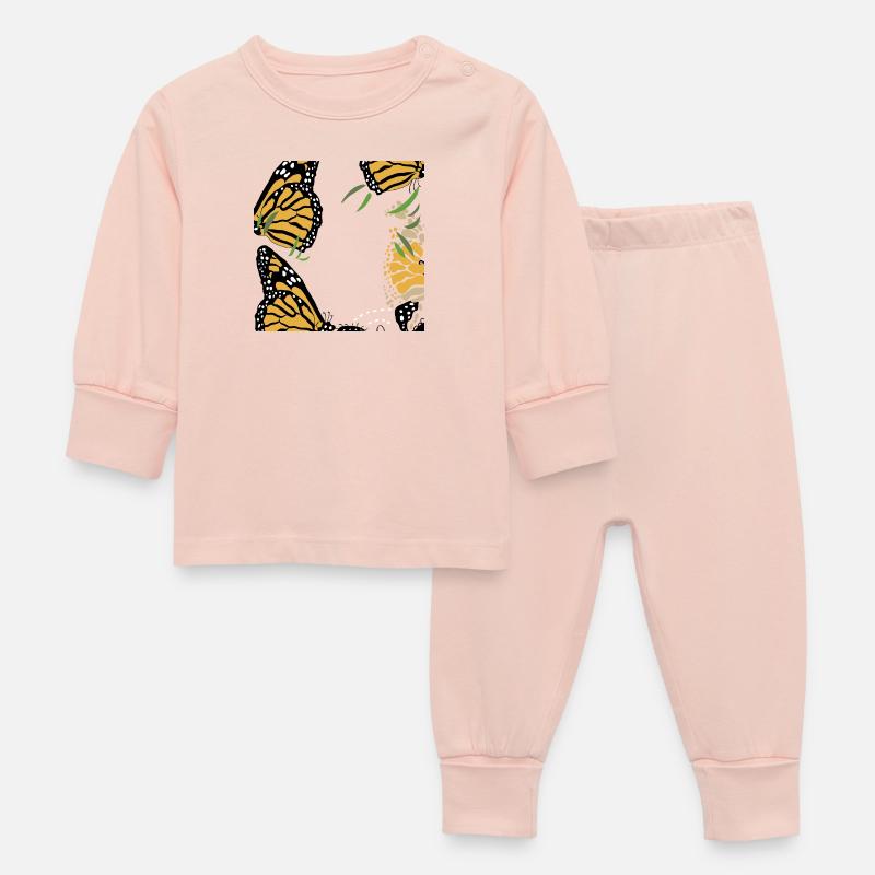 papillons dans la nature - Pyjama Bébé - rose cristal