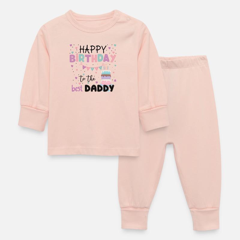 Lettres de gâteau d’anniversaire pastel - Pyjama Bébé - rose cristal
