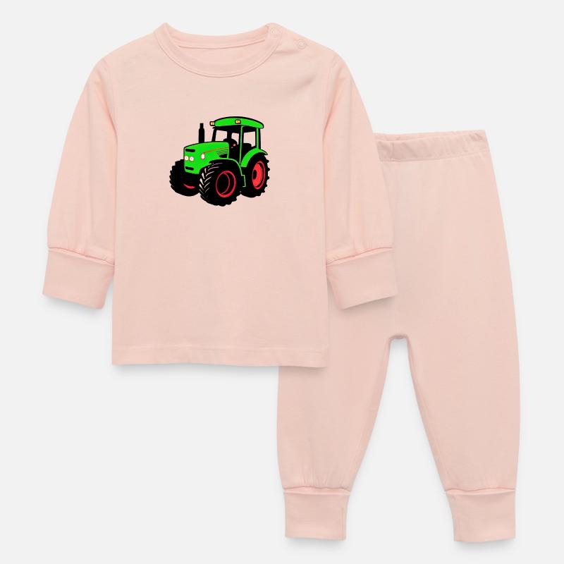 Tracteur - Pyjama Bébé - rose cristal