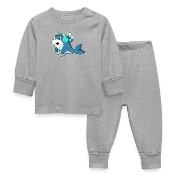 Musique casque Delfin - Pyjama Bébé - gris chiné - Devant
