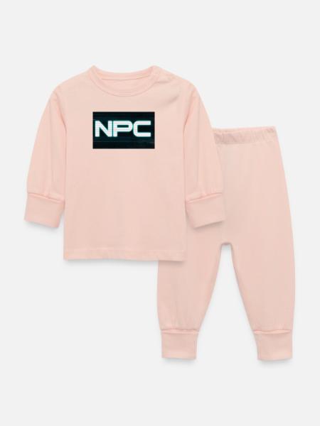 Neon NPC Glitch Stil - Baby Schlafanzug - Kristallrosa