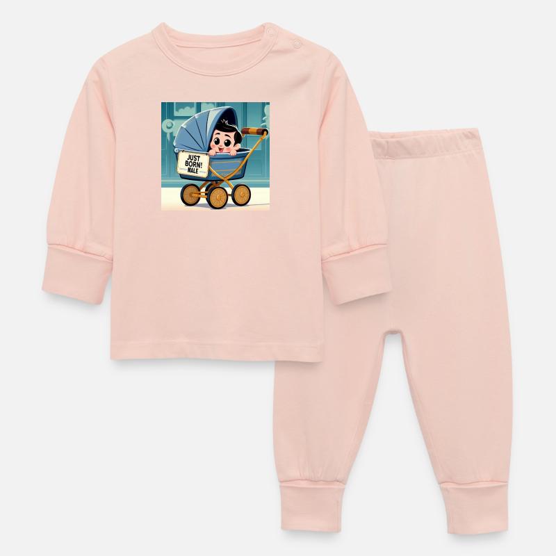 Gerade geborener Junge - Baby Schlafanzug - Kristallrosa