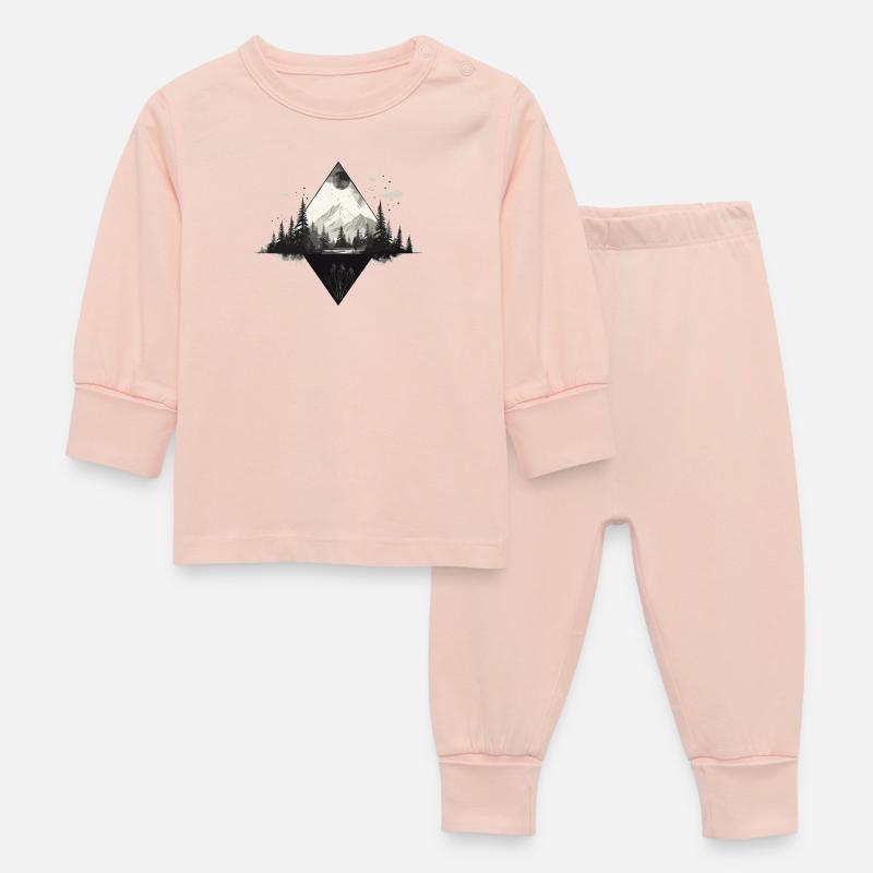 Summit path in the cloud forest - Baby Sleepsuit - crystal pink