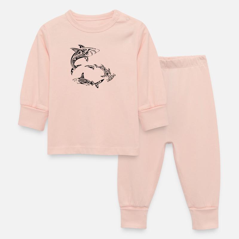 Requins polynésiens noirs - Pyjama Bébé - rose cristal