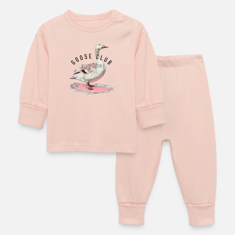 Conception de t-shirt Goose Surfing - Pyjama Bébé - rose cristal