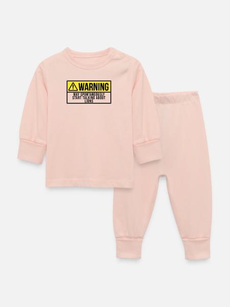 Löwe Löwe Löwe - Baby Schlafanzug - Kristallrosa