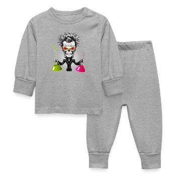 Crâne en scientifique sombre dans le laboratoire - Pyjama Bébé - gris chiné - Devant