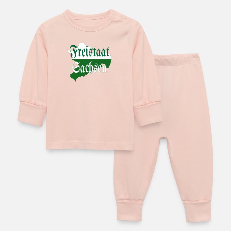 État libre de Saxe vert blanc - Pyjama Bébé - rose cristal