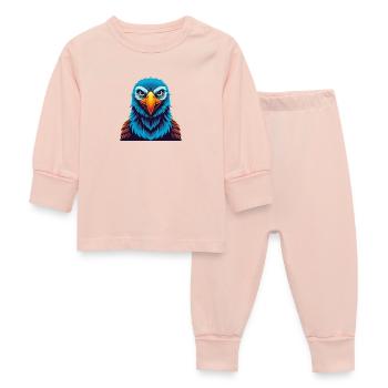 Albatross Colorful Kawaii Cartoon Character Pet - Baby Sleepsuit - crystal pink - Front