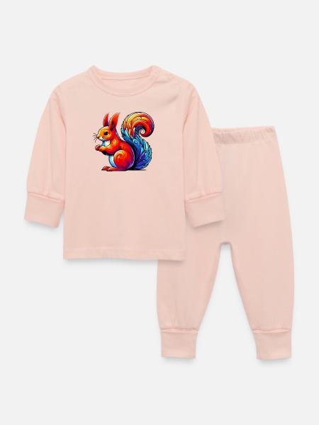 Eichhörnchen - Baby Schlafanzug - Kristallrosa