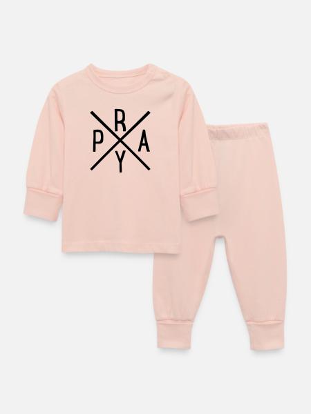 beten - Baby Schlafanzug - Kristallrosa