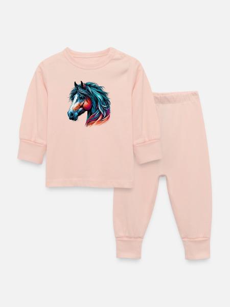 Pferd - Baby Schlafanzug - Kristallrosa