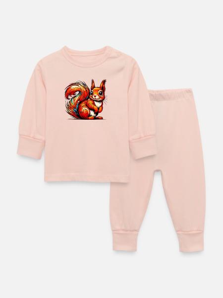 Eichhörnchen - Baby Schlafanzug - Kristallrosa
