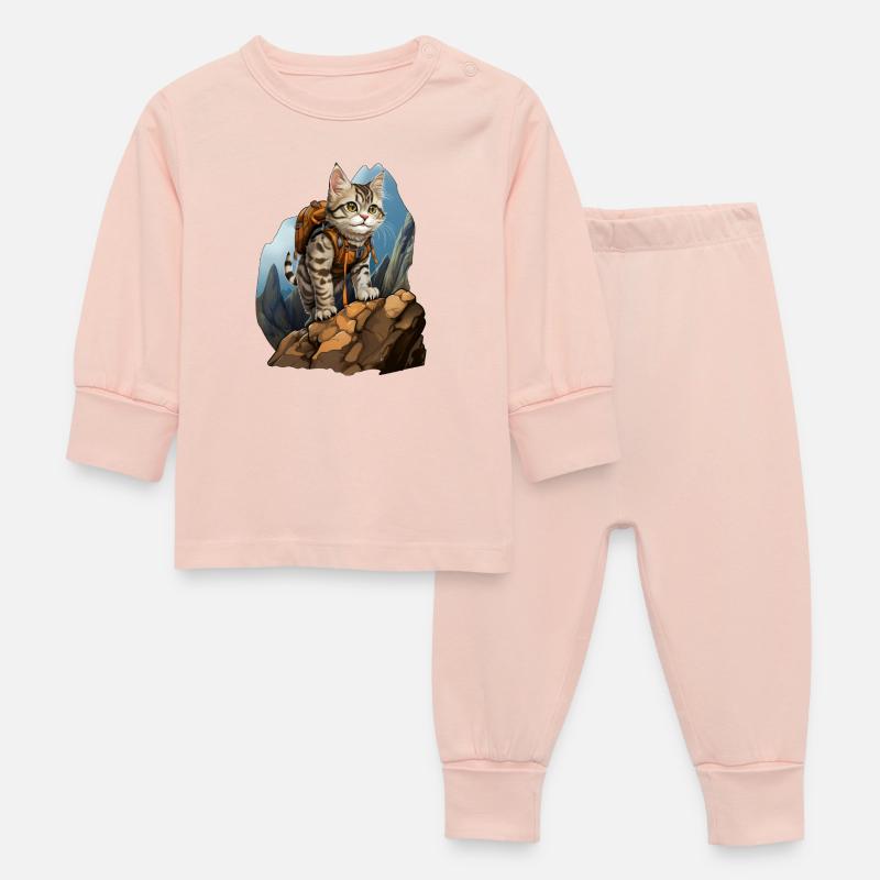 Chats Alpiniste / Chat de randonnée - Pyjama Bébé - rose cristal