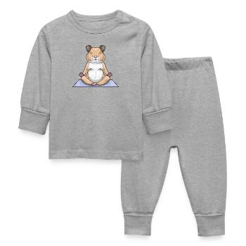 Méditation de fitness pour hamster yoga - Pyjama Bébé - gris chiné - Devant