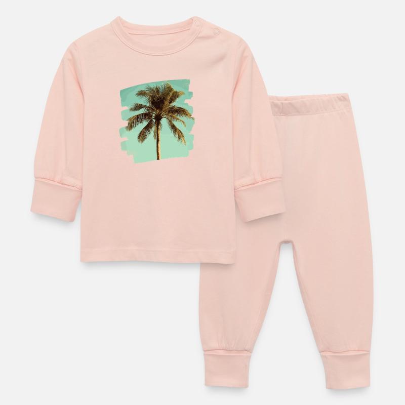 Palmier - Pyjama Bébé - rose cristal