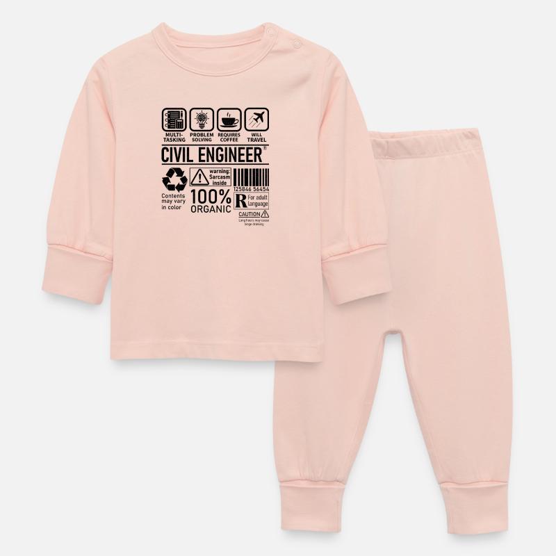 Ingénieur civil multitâche résolution de problèmes - Pyjama Bébé - rose cristal