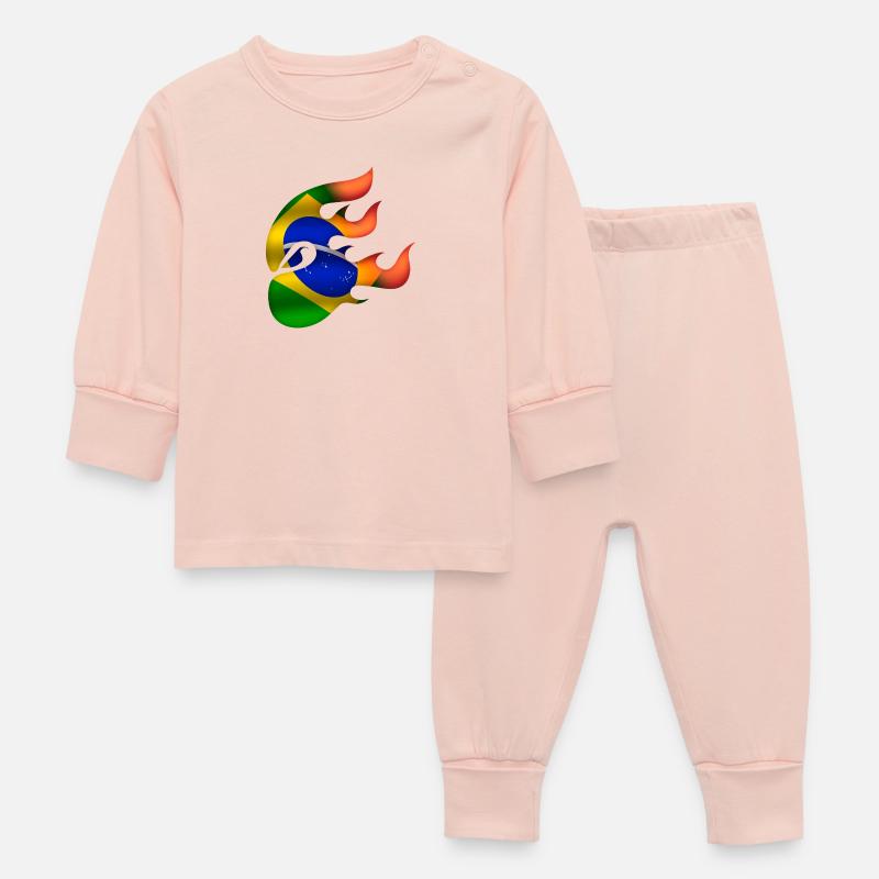 Drapeau du Brésil - Brésil - Ninja - Pyjama Bébé - rose cristal