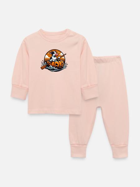Kürbis Paddelkuh - Baby Schlafanzug - Kristallrosa