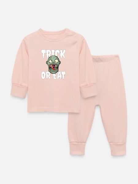 SÜSSES ODER ESSEN - ZOMBIE HALLOWEEN - Baby Schlafanzug - Kristallrosa
