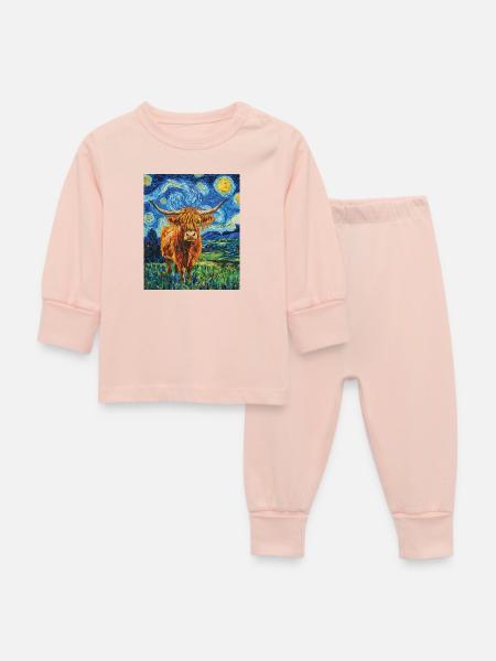 Highland Cow - Baby Schlafanzug - Kristallrosa