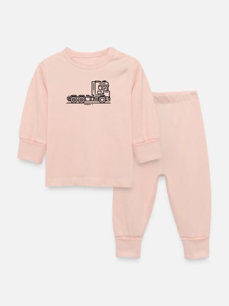 Laster Lkw Fahrzeug - Baby Schlafanzug - Kristallrosa