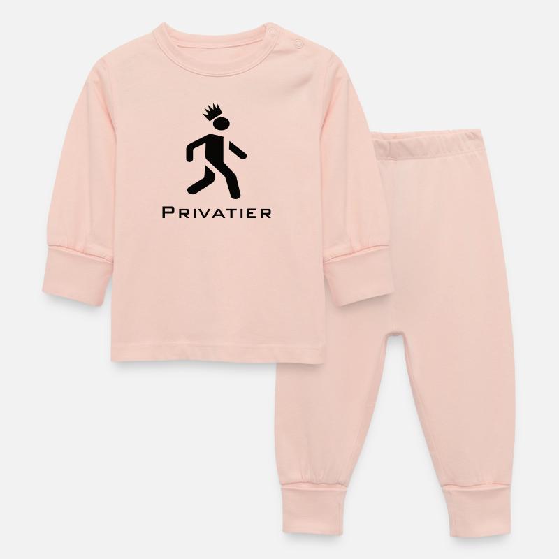 Privatier - Coureur avec Crown Design Black - Pyjama Bébé - rose cristal