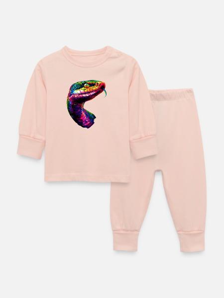 Schlange Python Kobra Klapperschlange Schlangen - Baby Schlafanzug - Kristallrosa