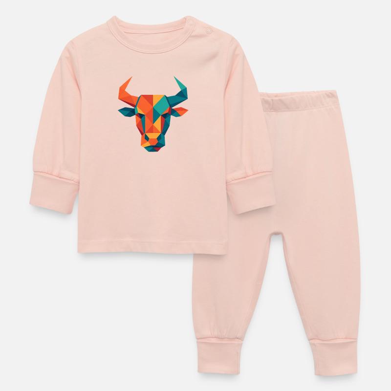 Taureau | Tête de taureau Impression / Impression / Design - Pyjama Bébé - rose cristal