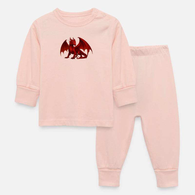 Dragon de Feu – Puissance et Transformation - Pyjama Bébé - rose cristal
