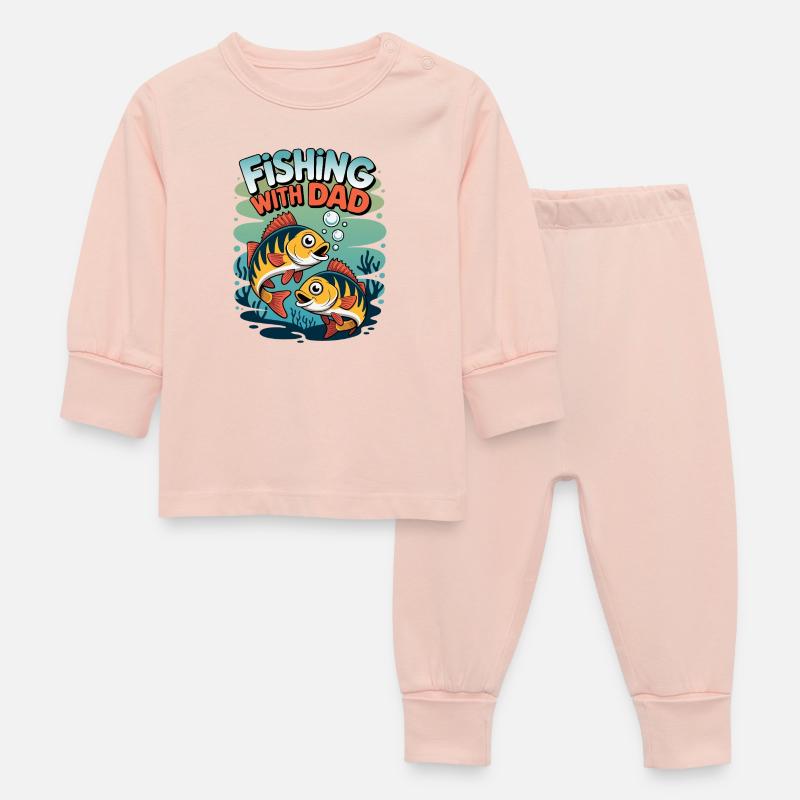 Pêcher avec papa - Pyjama Bébé - rose cristal