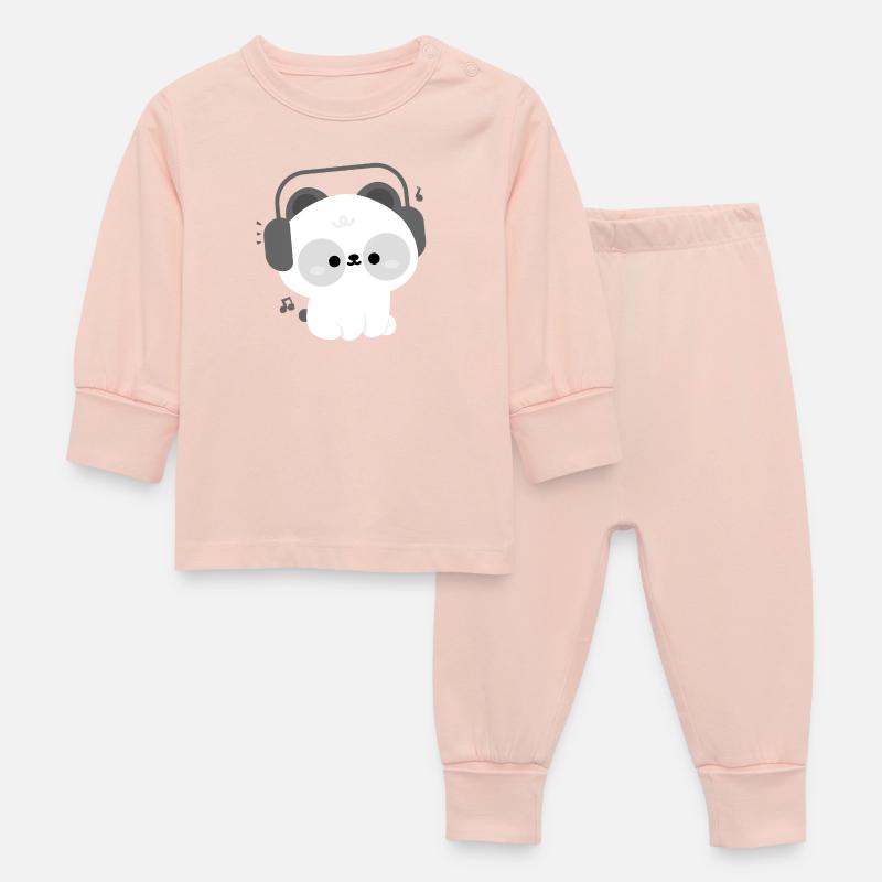 Casque Panda - Pyjama Bébé - rose cristal