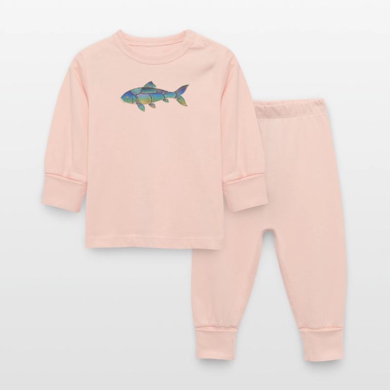 Gradient Pattern Iridescent Koi Fish Baby Sleepsuit
