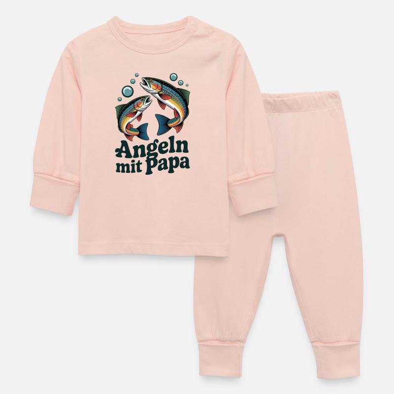 Pêcher avec papa - Pyjama Bébé - rose cristal