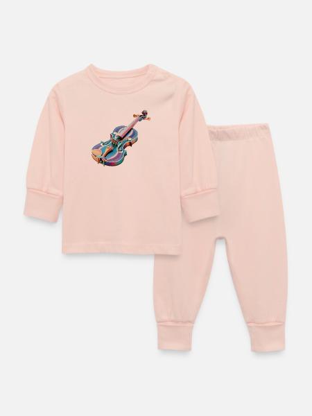 Regenbogen Geigen-Kunst - Baby Schlafanzug - Kristallrosa