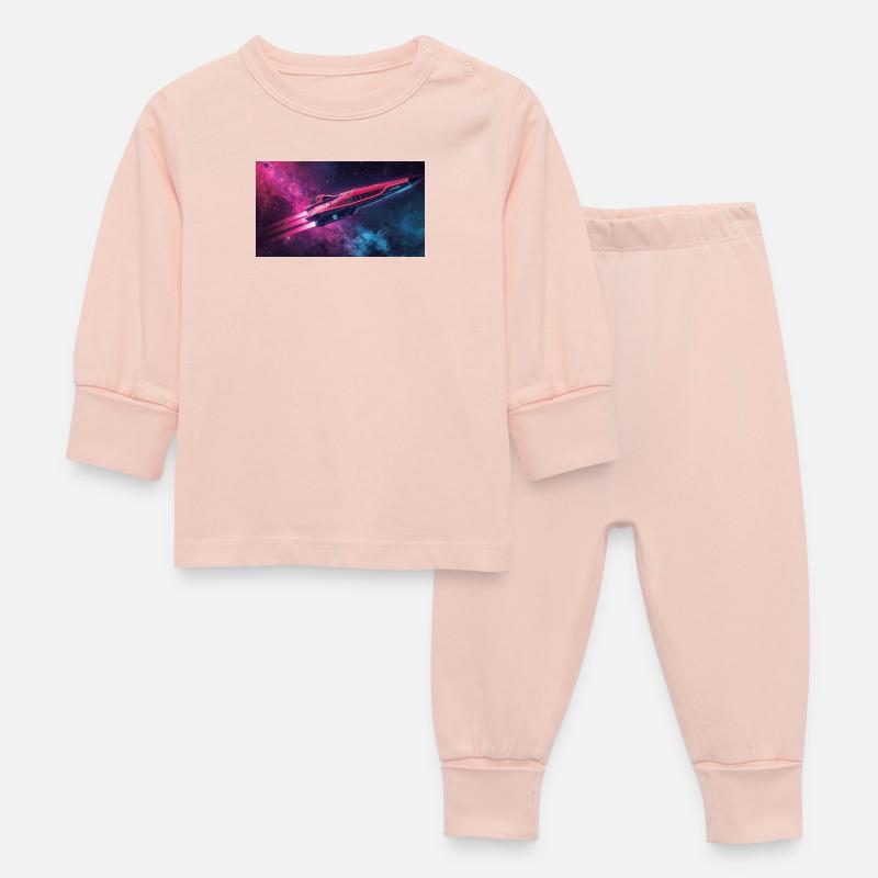 astronef - Pyjama Bébé - rose cristal
