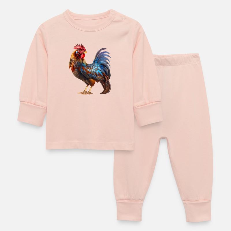 Coq - Pyjama Bébé - rose cristal