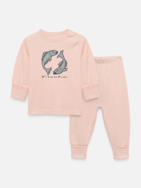 Sternzeichen Fische - Baby Schlafanzug - Kristallrosa
