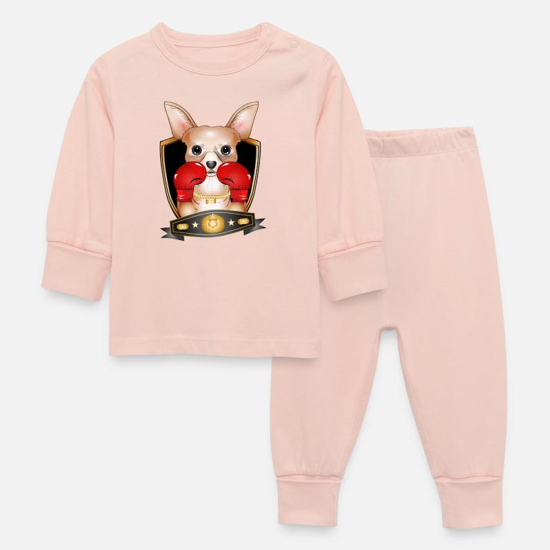 Chihuahua de boxe – Motif de boxeur drôle - Pyjama Bébé - rose cristal