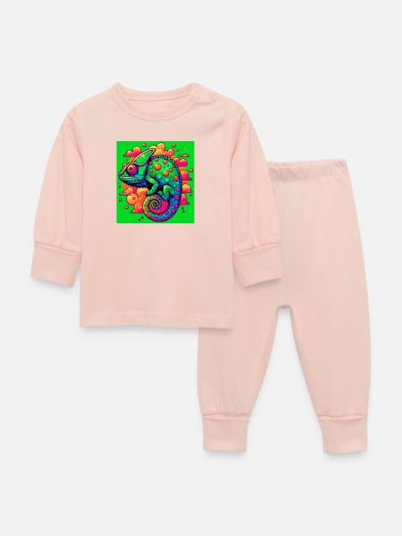 Chamäleon - Baby Schlafanzug - Kristallrosa