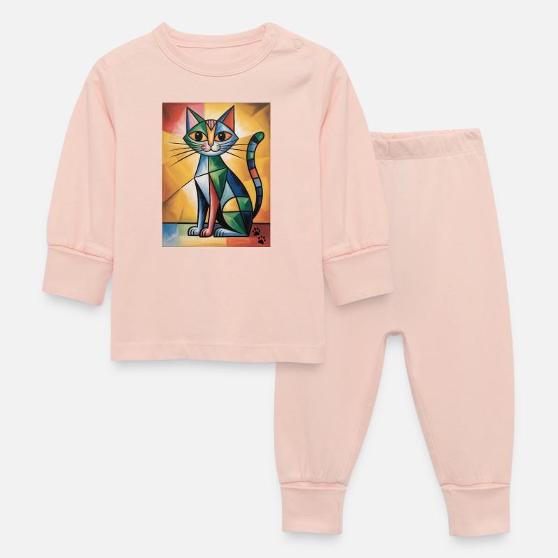 Cat Cubic - Pyjama Bébé - rose cristal