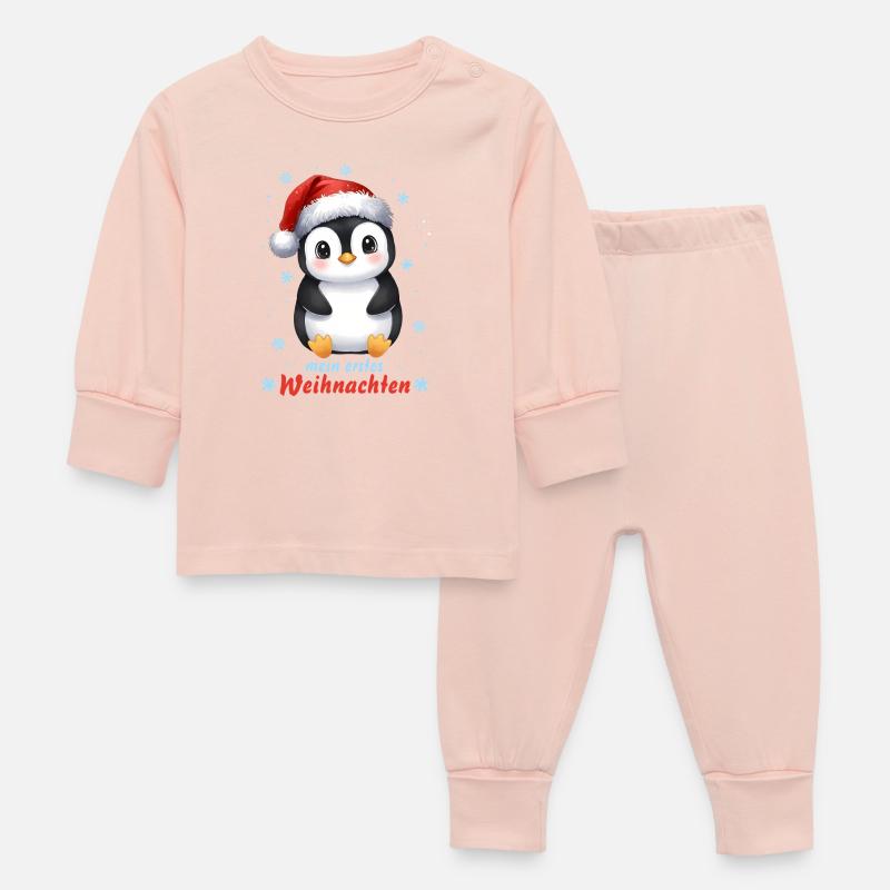 Mon premier bébé pingouin mignon de Noël - Pyjama Bébé - rose cristal
