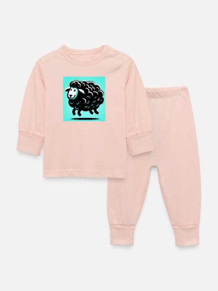Schwarzes Schaf - Baby Schlafanzug - Kristallrosa